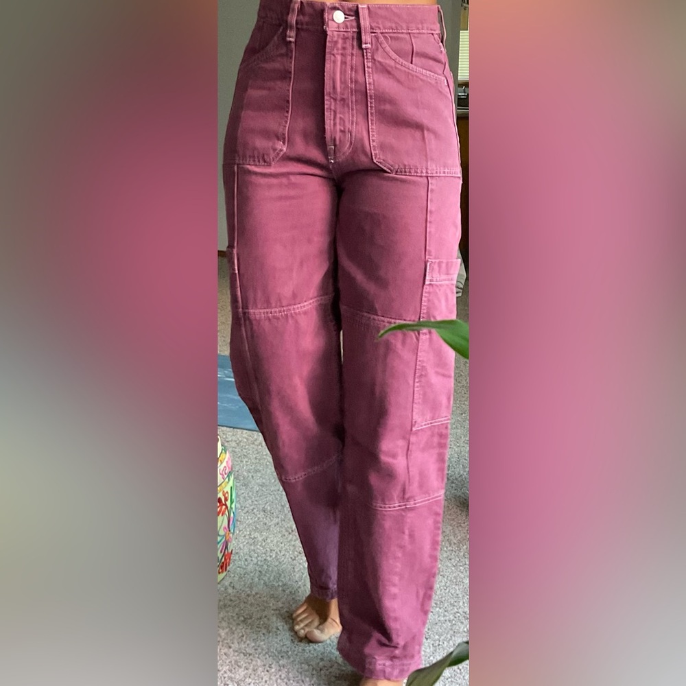 BDG Purple High-Waisted Cargo Jeans Size small